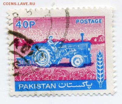 Пакистан 1972 трактор - почта-марка_Пакистан-1972_трактор_гаш