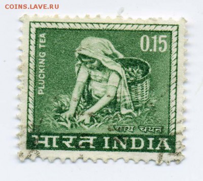 Индия 1965 сбор чая - почта-марка_Индия-1965_сбор-чая_гаш