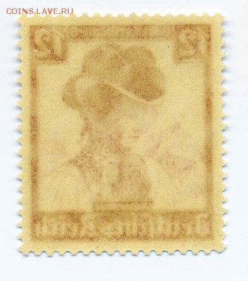 3-й Рейх 1935 национальный костюм 6 - почта-марка_3йРейх-1935_ЭП-нацкостюм6_оборот