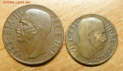 Италия 5 и 10 чентезимо 1936г. Не частые. - 19362