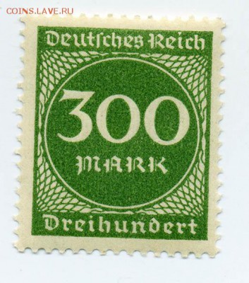 Веймар, почтовый стандарт 300 марок 1923 - почта-марка_Веймар-1923_300_чист
