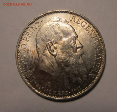 с 200р Бавария 3 марки 1911г  Луитпольд UNC ,до 12.12.17 - 3.JPG