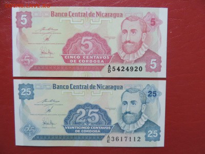 НИКАРАГУА 5 и 25 сентавос 1991 г., UNC до 12.12. - Никарагуа 5 и 25 сентавос А..JPG
