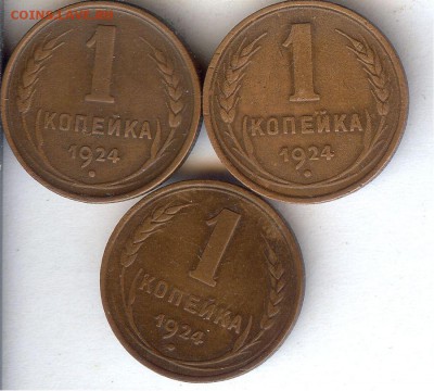 Копейки 1924 г.( 3 шт ) До 13.12.17 в 22- 00 по мск - 015