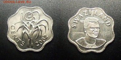 МОНЕТЫ МИРА 12-17 - Свазиленд - 10 центов (2002) «Cахарный тростник» №1