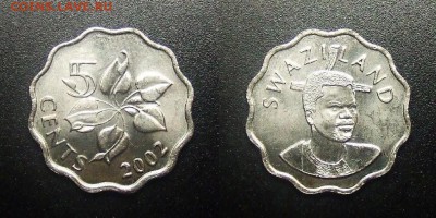 МОНЕТЫ МИРА 12-17 - Свазиленд – 5 центов (2002) «Драконовая лилия» №1