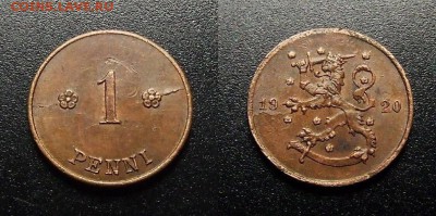 МОНЕТЫ МИРА 12-17 - Финляндия – 1 пенни (1920) №2