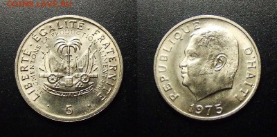 МОНЕТЫ МИРА 12-17 - Гаити – 5 сантимов (1975) «ФАО»