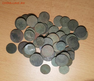 50 нечищенных медных монет Польши 18век до 16.12 блиц - 50 польша 1 1