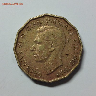 АНГЛИЯ. 3 ПЕНСА 1937г. - 1 (10)