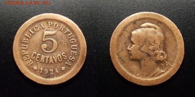 МОНЕТЫ МИРА 12-17 - Португалия – 5 сентаво (1924)