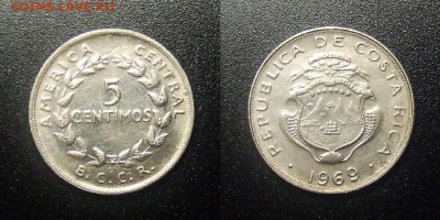 МОНЕТЫ МИРА 12-17 - Коста-Рика – 5 сентимо (1969)