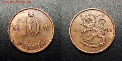 МОНЕТЫ МИРА 12-17 - Финляндия – 10 пенни (1939) №2