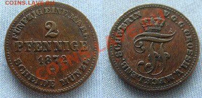 - Германия - Мекленбург-Шверин 2 пфеннинга 1872  до 26.03.11 - Coin933(1)