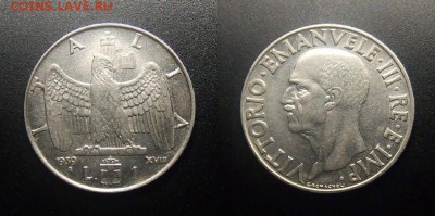 МОНЕТЫ МИРА 12-17 - Италия – 1 лира (1939) №2