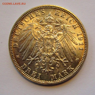 с 200р Бавария 3 марки 1911г  Луитпольд UNC ,до 12.12.17 - 4.JPG
