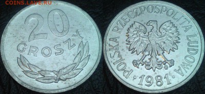 Польша 20 грощи 1981 из ролла ФИКС до 18.12 - 22