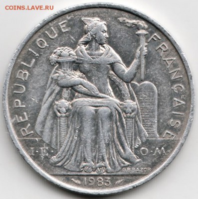 Новая Каледония 5 франков 1983 г. до 24.00 18.12.17 г. - Scan-171212-0003