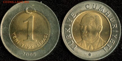 Турция 1 лира 2005 до 22:00мск 18.12.17 - Турция 1 лира 2005