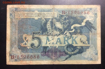 5 марок 1904г Германия - image