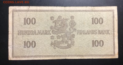 100 марок 1955г Финляндия - image