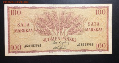 100 марок 1957г Финляндия - image