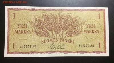 1 марка 1963г Финляндия - image