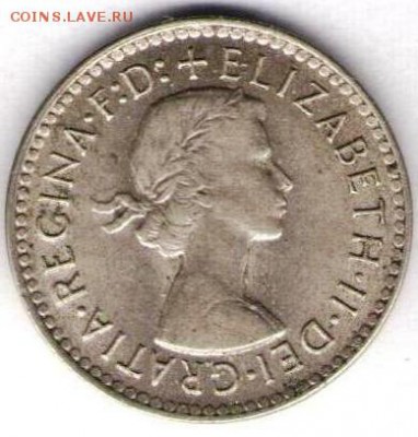 Австралия. 3 пенса Елизаветы.1957г. Серебро - 5.3 пенса 1957б