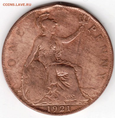 Великобритания 1 пенни 1921 г. до 24.00 19.12.17 г. - Scan-171212-0013