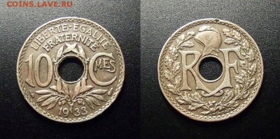 МОНЕТЫ МИРА 12-17 - Франция – 10 сантимов (1933)