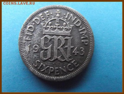 С РУБЛЯ Великобритания 6 пенсов 1943 До 17.12.17 в 22:00 МСК - DSCF7969