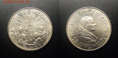 МОНЕТЫ МИРА 12-17 - Ватикан – 100 лир (1999)
