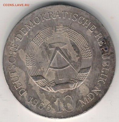 Ag ГДР 10 МАРОК 1966 КАРЛ ФРИДРИХ ШИНКЕЛЬ 21.12 В 22Ч (Е297) - 5-10м66а