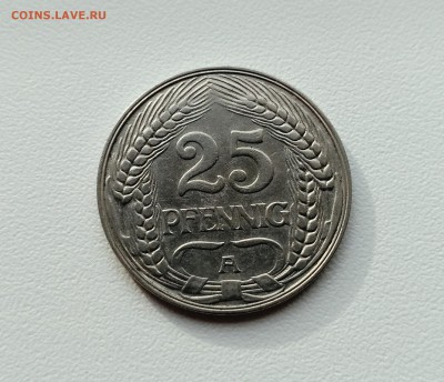ГЕРМАНСКАЯ ИМПЕРИЯ,25 пфеннигов 1910А(никель)!до 20.12.2017 - фото 16 декабря 213