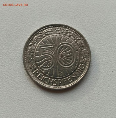 ВЕЙМАР,50 рейхспфеннигов 1928D(никель)!до 20.12.2017 - фото 16 декабря 193