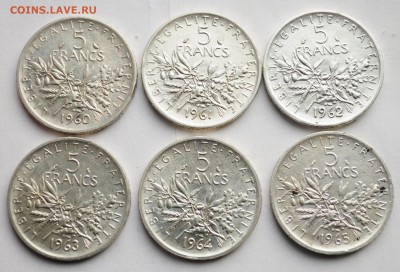 Лот - 5 франков 1960-1965г. 6шт. Франция  -21.12.17 в 22-00- - DSC_1658.JPG