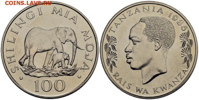 Танзания 100 шиллингов 1986 Природоохрана Слон Фауна - tanzanija_100_shillingov_1986_prirodookhrana_slon_fauna