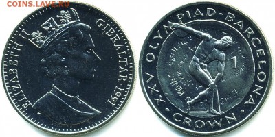 Крона Шайба Гибралтар Олимпийские Игры 1992 Дискобол - 5a145d807d038