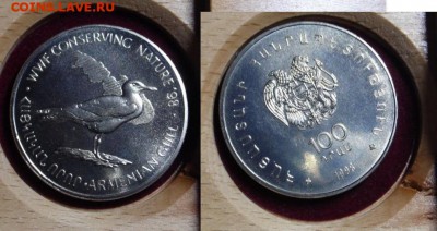 Крона Шайба Армения 100 драм 1998 Армянская чайка WWF - 33a965a41cd16fc4ad41d2ecb89008bb2