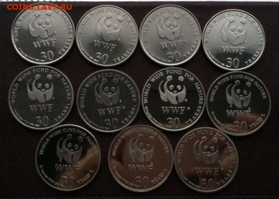 жетоны медали Кронового типа Шайбы Животные 11шт фонд WWF - 3HdvdDRFD1g