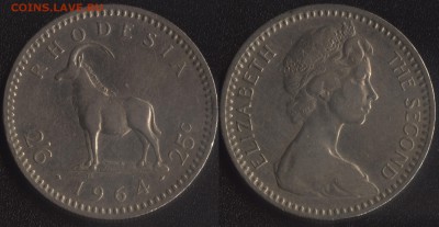 Родезия 2,5 шиллинга 1964 до 22:00мск 25.12.17 - Родезия 2,5 шиллинга 1964
