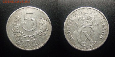 МОНЕТЫ МИРА 12-17 - Дания – 5 эре (1941) алюм. №3