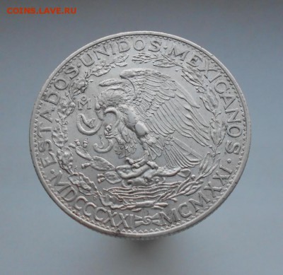 Мексика 2 песо 1921 XF 100 лет независимости Серебро Крона - meksika_2_peso_1921_xf_100_let_nezavisimosti_serebro_krona_shajba %281%29