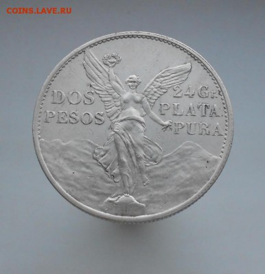 Мексика 2 песо 1921 XF 100 лет независимости Серебро Крона - meksika_2_peso_1921_xf_100_let_nezavisimosti_serebro_krona_shajba