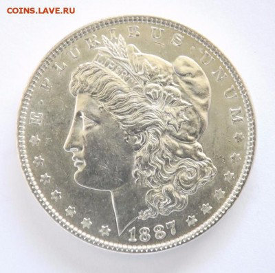 США 1 доллар 1887 г. Морган Серебро Крона Шайба - ssha_1_dollar_1887_g_morgan_serebro_krona_shajba %281%29