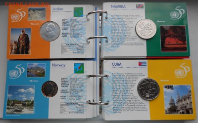 редкий набор 50 лет ООН альбом папка в шубере 21 монета UNC - DSCN5069.JPG