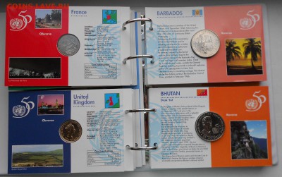 редкий набор 50 лет ООН альбом папка в шубере 21 монета UNC - DSCN5071.JPG