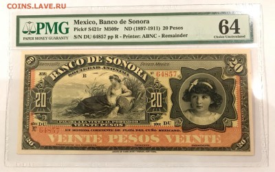 Мексика, 1897-1911, 20 Песо, PMG 64 - 304F6C6D-E2A7-4AFD-B134-67072B4329F5