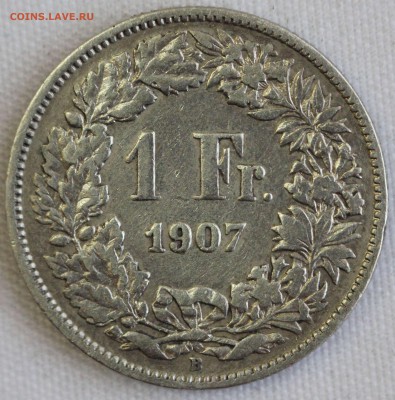 С 1 РУБ.ШВЕЙЦАРИЯ 1 франк 1907г.  до 27.12 в 22-00 - IMG_0275