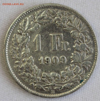 С 1 РУБ.ШВЕЙЦАРИЯ 1 франк 1909г.  до 27.12 в 22-00 - IMG_0279